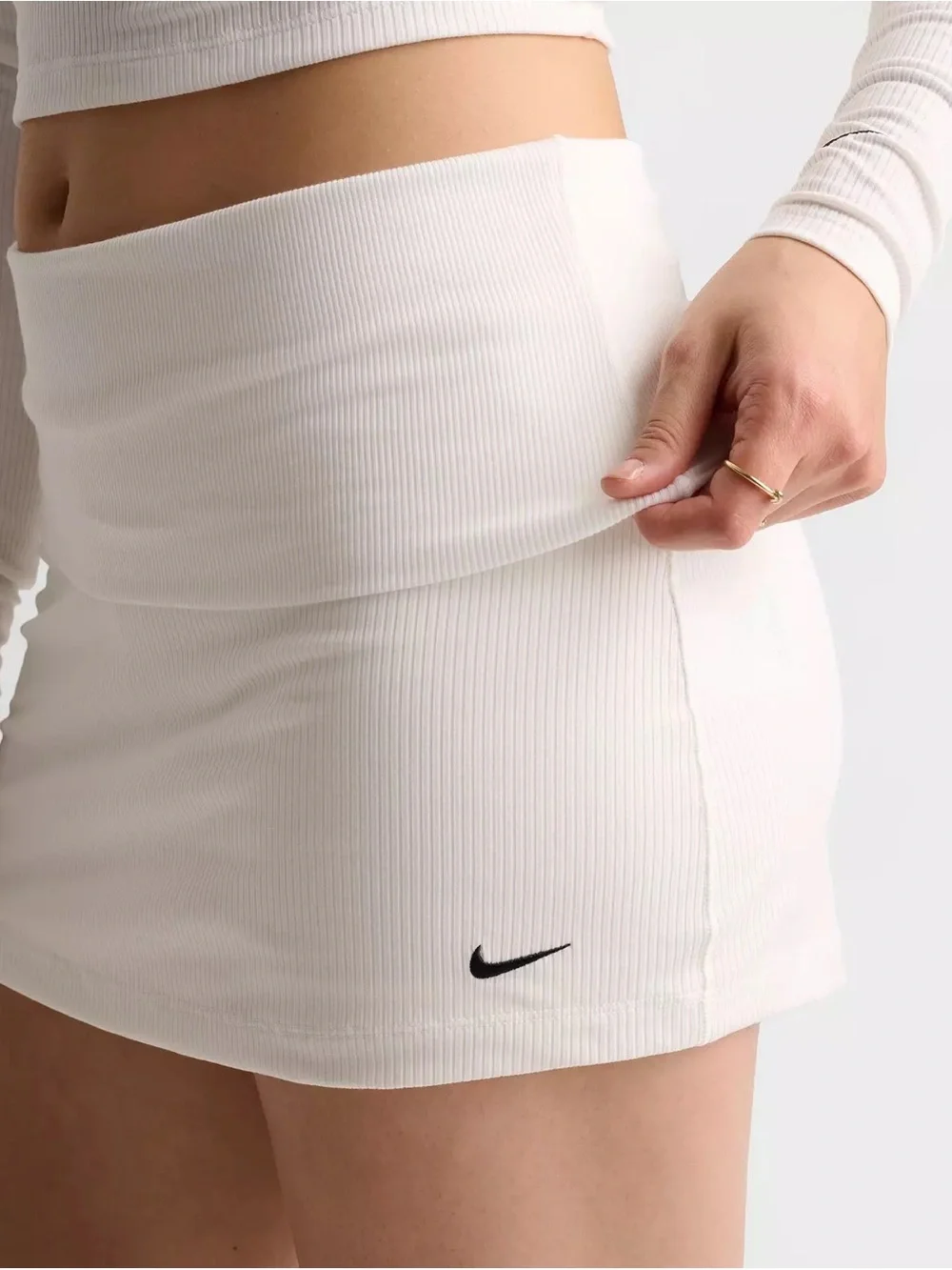 Nike Chill Knit Mid-rise Tight Ribbed Mini Skort Skirt Tennis XS